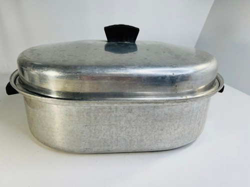 WARDS BEST QUALITY ROASTER STOCK POT & LID WATERLESS COOKWARE VINTAGE