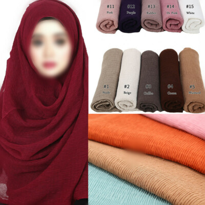 New Crimp Crinkle Frayed Edges Maxi Scarf Hijab Crimped Scarves Habiba Da Silva | UK - Foto 3