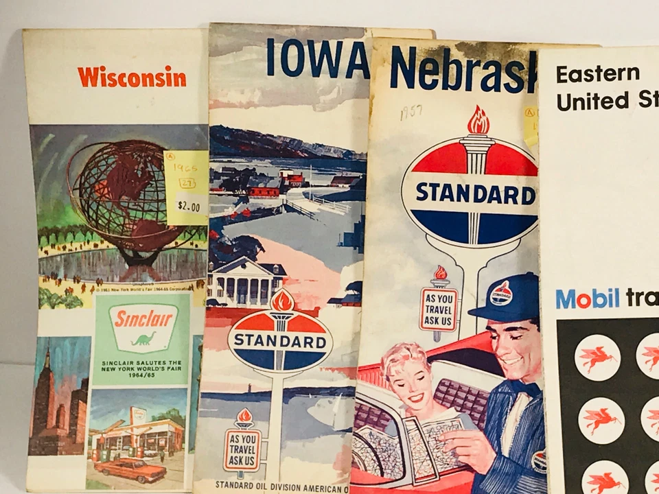 Lot VTG (20+) Gas Advertising Maps 50s 60s Esso Gulf Standard Oil Texaco Exxon - Image 2 of 4