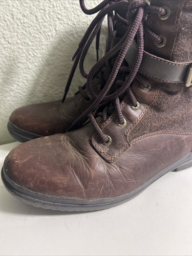 UGG Leather Boots Chestnut Brown Kesey Combat Booties 1005264 Leather Sz 8.5 - Picture 10 of 23