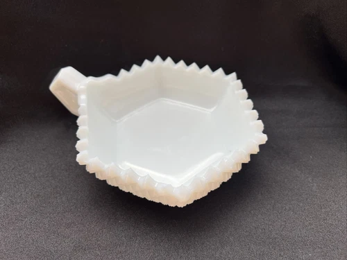 Vintage Westmoreland White English Hobnail Milk Glass Nappy Hexagon Candy Dish