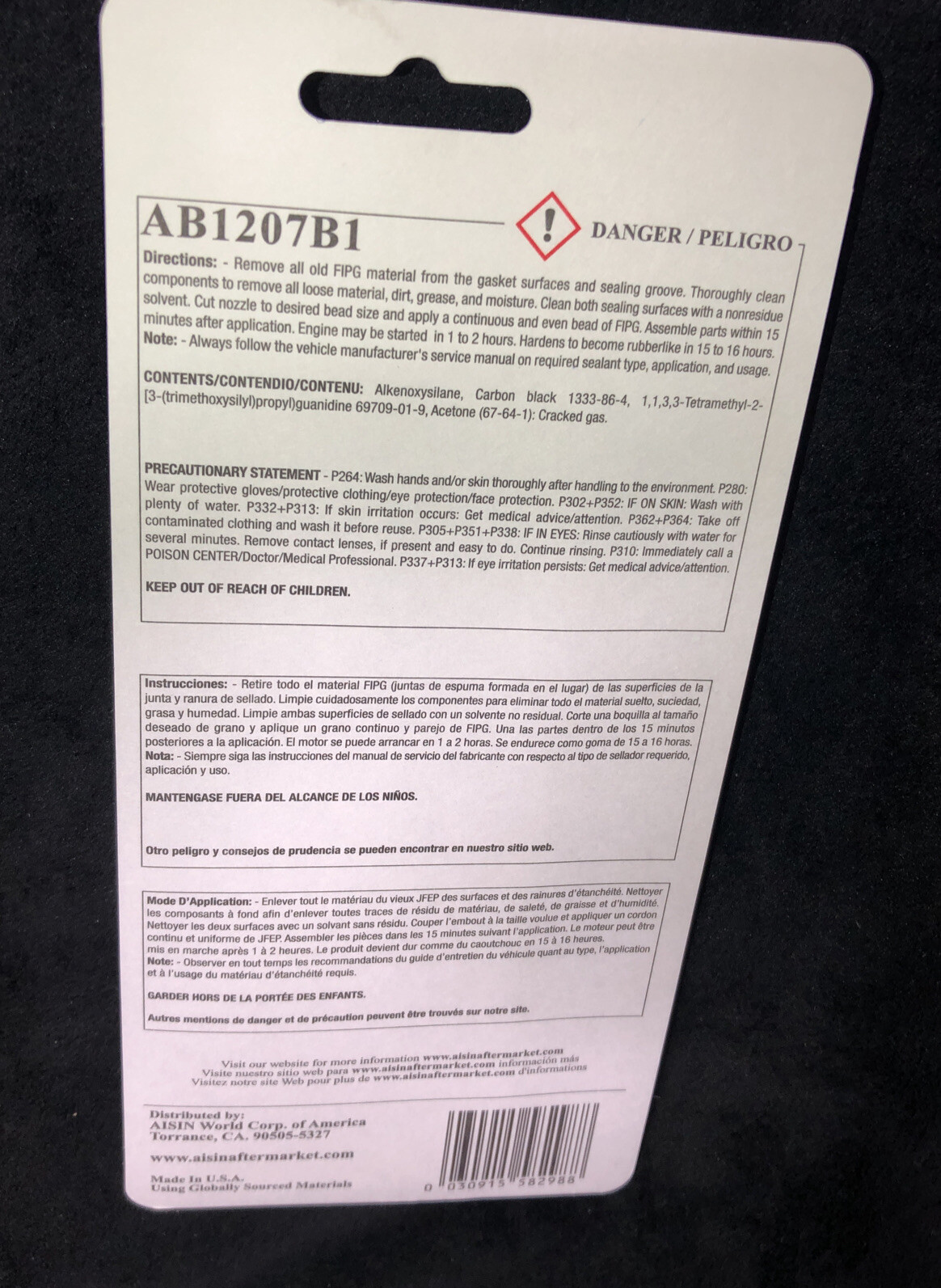 AISIN AB1207B1 Black Gasket Sealant Tube, 3 oz New eBay