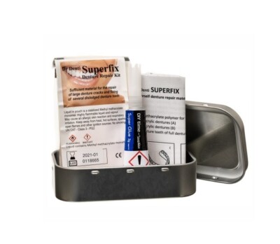 Dr. Denti Superfix - Ein Zahnersatz-Reparaturset für den Heimgebrauch, x3 Reparaturen pro Kit