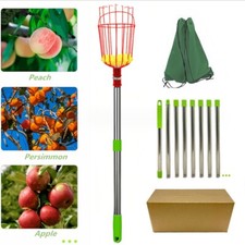 Poste Recogedor de Frutas con Cesta, Herramienta Telescópica Recogedora de Frutas con Mango Largo 3M