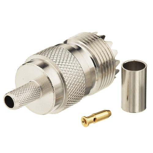 5-pack UHF SO-239 Female Crimp Solder RG58 LMR-195 RG400 RG142 Cable Connector - Imagen 4 de 4