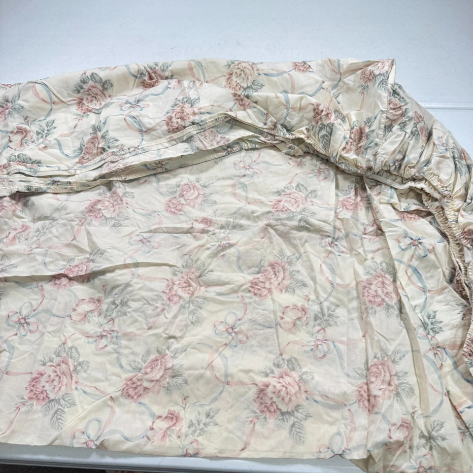 Sábana bajera vintage Stevens reina rosa cinta floral mezcla y2k años 90 80 Foto 2 de 4