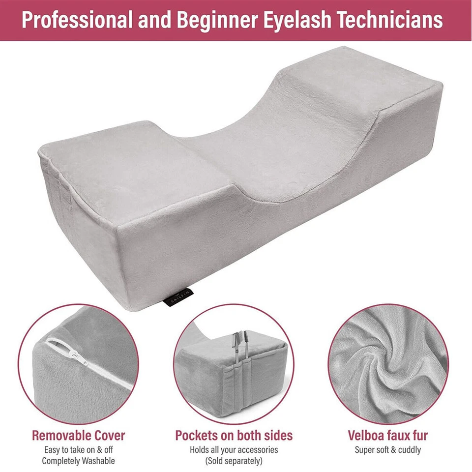 Almohada de pestañas gris extensión de pestañas en forma de U soporte de cabeza con espuma viscoelástica suave Foto 4 de 4