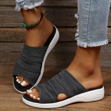 Women Sandals Anti-Slip Summer Casual Orthopedic Open Toe Flats Beach Slippers