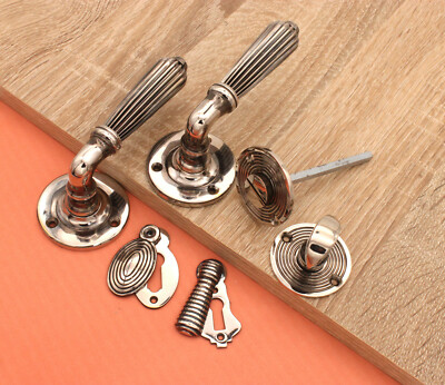 Gealterter Nickel Regency Hebel auf Rose Innentürgriffe WC Daumen drehen Ausschnitt