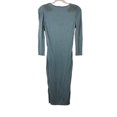 reiss beaded dress Reiss Cowl-Neck Beaded Mini Dress in Dark Blue