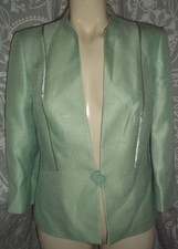 Jacques Vert Green Jacket With Flower Shaped Button Uk 10 Bnwt