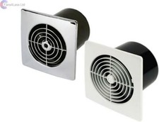 Manrose LP150 6" 150mm Extractor Fan White Chrome Low Profile  Standard Timer