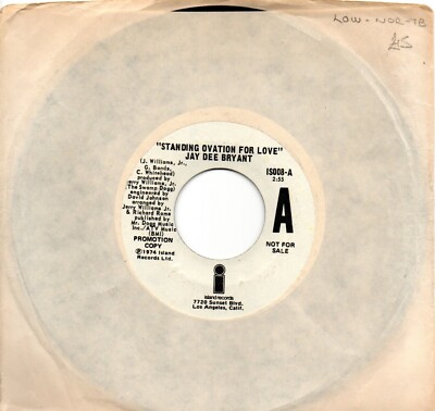 Jay Dee Bryant:Standing ovaton  for love/I want to thank you baby:US Island:1974