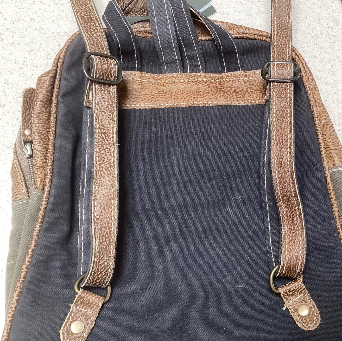 Myra Bag Handmade Backpack Upcycled Canvas & Cowhide Leather Myra Bag Handmade Oriental Backpack Upcycled | Mercari main image 2