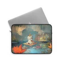 Yoga Unicorn on Lake Laptop Sleeve