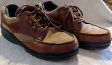 Mens vintage Quoddy leather moccasin boat shoe Size 10