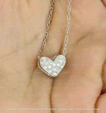 1.10Ct Round Cut Real Moissanite Halo Necklace 14K White Gold Plated Chain