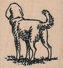 Lab Mix Dog Back 1 3/4 x 1 3/4" Rubber Stamp, Animal Stamp, Dog Stamp