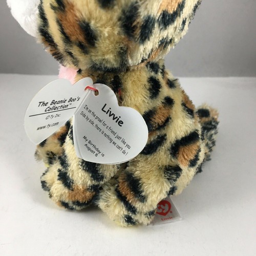 Ty Beanie Boos - LIVVIE the 6" Leopard Stuffed Animal Plush Toy MWMTs NEW 2021 - Picture 4 of 5