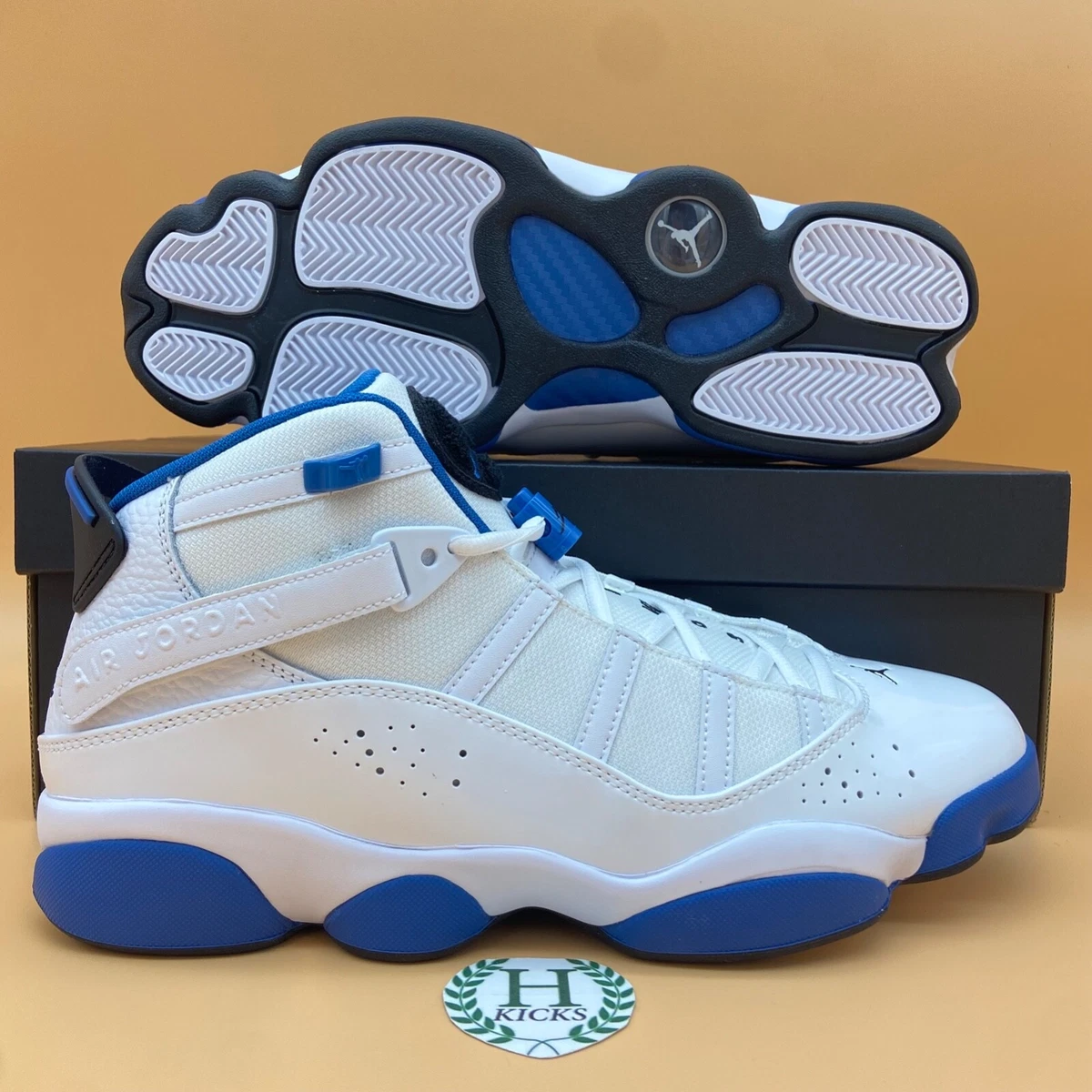 Nike Air Jordan 6 Rings White Marina Blue Shoes Retro 322992 114