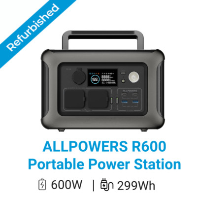 ALLPOWERS 299Wh 600W Portable LiFePO4 Portable Power Station Battery Refurbished