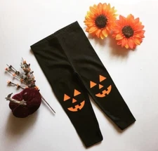 NWT Dot & Zazz Halloween Jack-o’-lantern Leggings  12-18m Black Pants Pumpkin