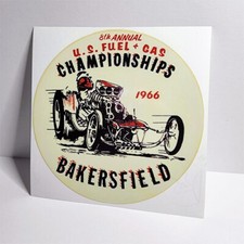 1966 Bakersfield Fuel Gas Championships Vintage Style Decal Sticker Racing