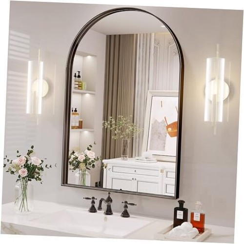 Arch Mirror for Wall, 24 x 36 Inch Arch Mirror for Bathroom, 24"x36" Black
