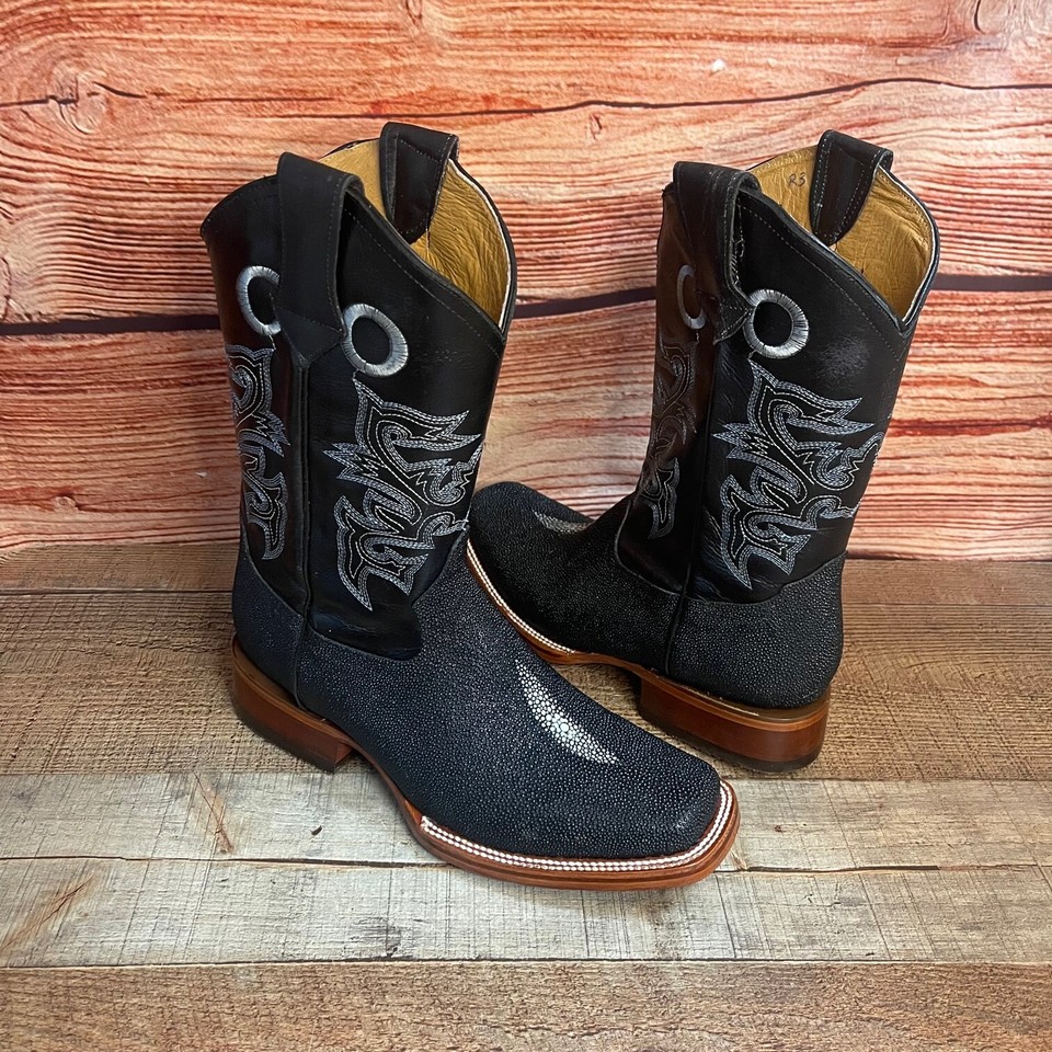 Stingray Print Square Toe Cowboy Boots by La Sierra Boots main image 1