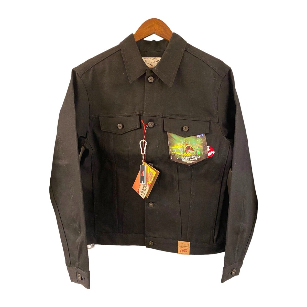 NAKED & FAMOUS Denim Jacket - Ghostbusters Slimer Sz Large | eBay