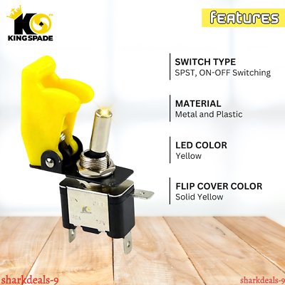 illuminated Toggle Switch Yellow Led Aircraft Type Yellow Flip Up