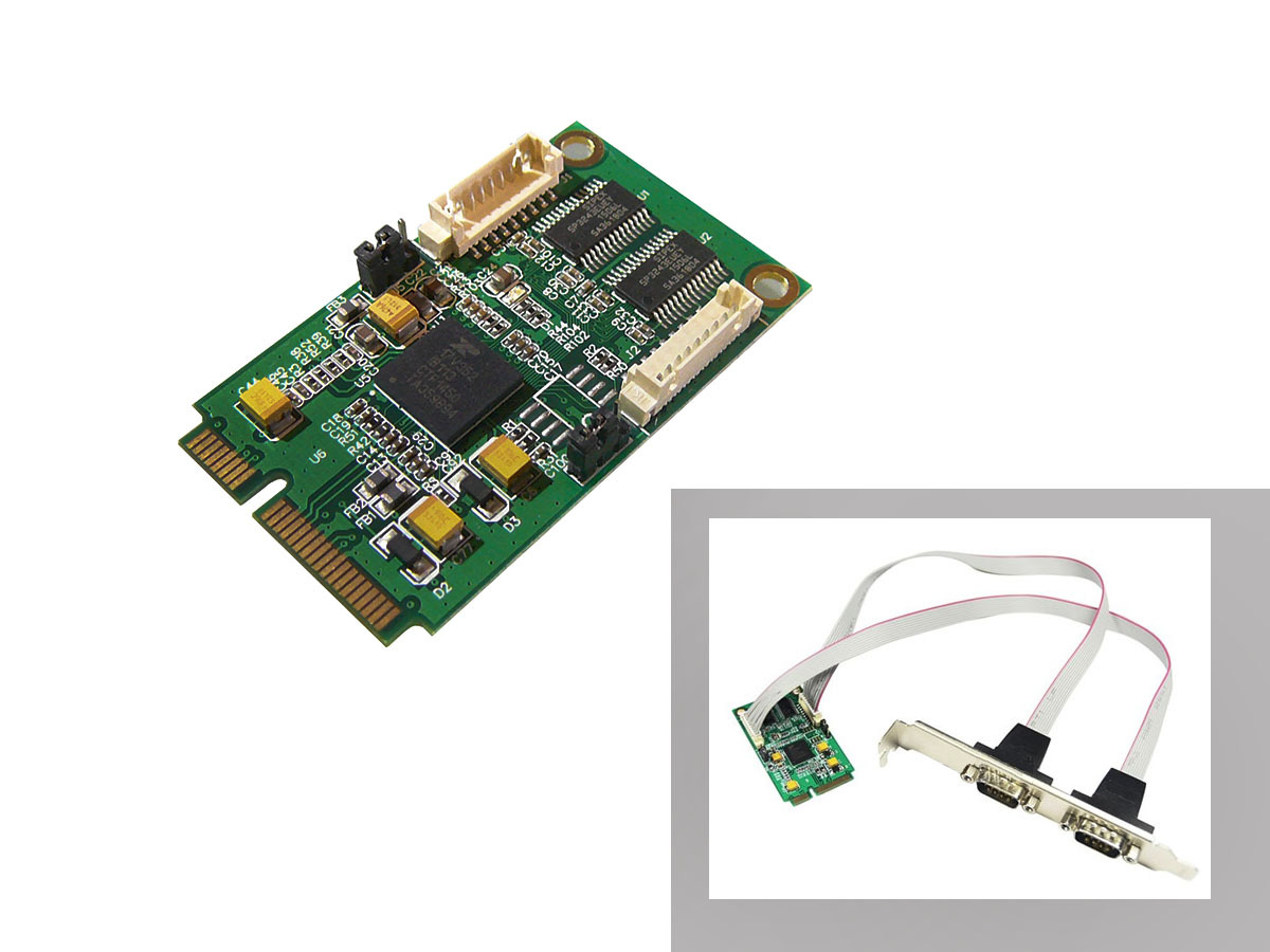 Mappa Minipcie - Com RS232 - 2 Porte - Mini PCI Express - Chipset Exar XR17V352