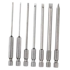  7 Pack Flat Head Slotted Tip Screwdriver Bit Set 100mm/4 7 Pcs 4 inch Long