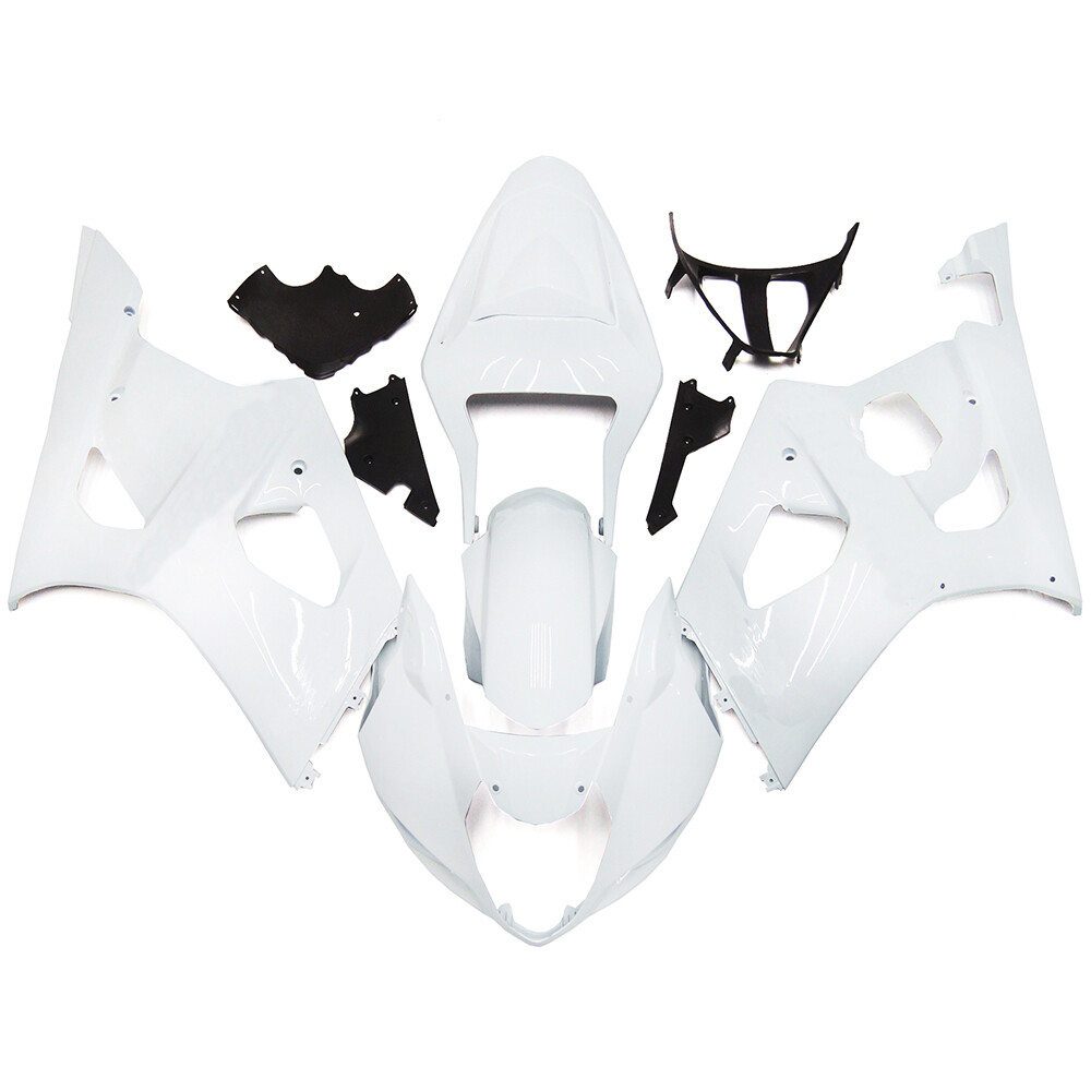 White Fairing Kit for 2003 2004 Suzuki GSXR1000 K3 03 04 ABS Injection Bodywork