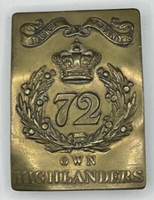 RARE ORIGINAL BRITISH VICTORIAN ERA 72nd DUKE ALBANY OWN HIGHLANDERS BELT PLATE