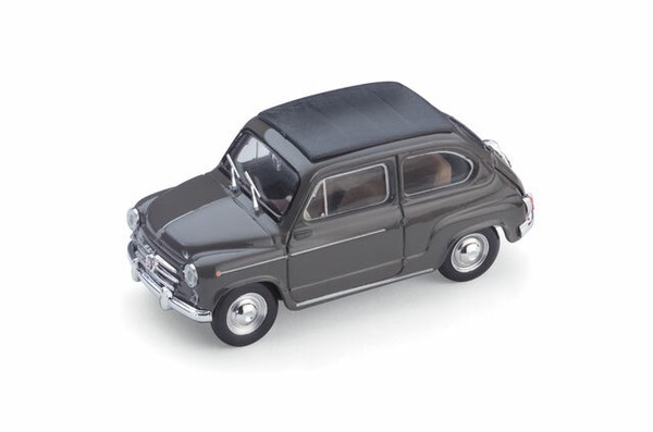 Fiat 600D Umwandelbar Dach Geschlossen 1960 Brown 1:43 Modell R318-02 Brumm-image