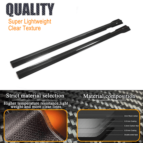 For Mercedes W213 E43 E53 E63 Sedan Real Carbon Side Skirts Extension Lips - Picture 7 of 12