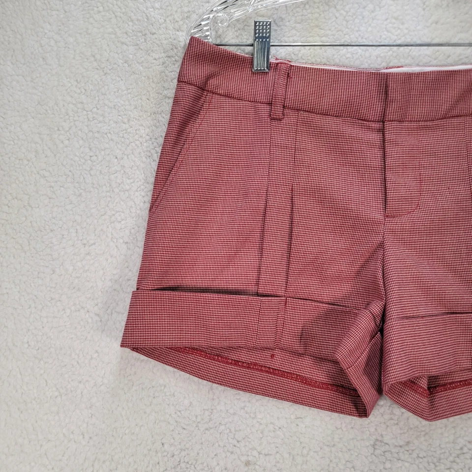 Pantalones cortos chinos descarados de tiro medio con puño elástico rojo guinga talla 7 Foto 4 de 4