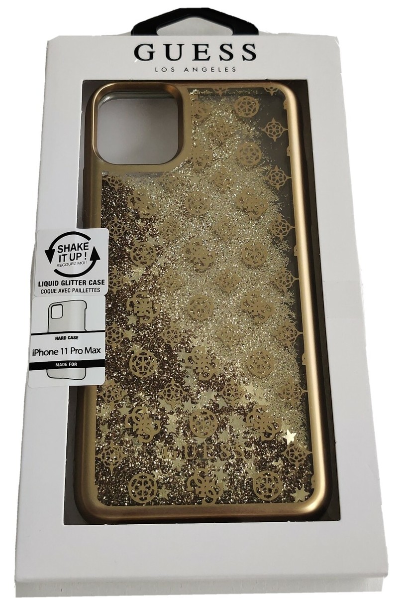 ラスト1点！GUESS ゲス iPhone 11 フリップケース ゴールド Genuine Guess Designer Liquid Glitter Gold Hard Case for iPhone 11