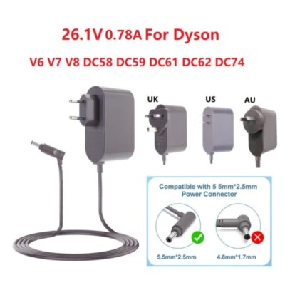 Cargador para aspiradora Dyson V6 V7 V8 DC58 DC59 DC61 DC62 enchufe Reino Unido
