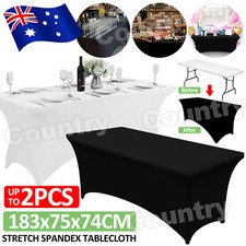 FITTED Table Cloths Trestle Tablecloth Wedding Rectangle 4ft 6ft 8ft Table Cover