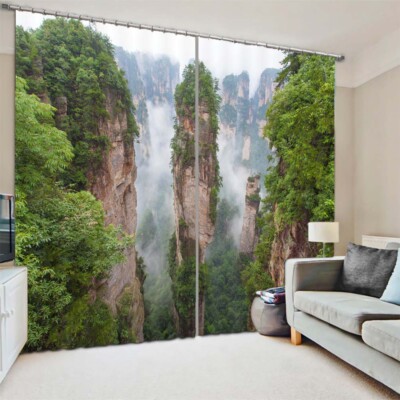 Cloud Mountain Range 3D Curtain Blockout Photo Printing Curtains Drape Fabric