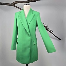 ZARA 💚 ABITO DONNA MINI ABITO BLAZER ABITO GIACCA BLAZER VERDE 2657/575