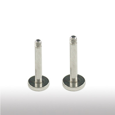 2er Set 1,6mm Stahl Labret nur Stab L:6-12mm Ohr Helix Tragus Lippen Piercing