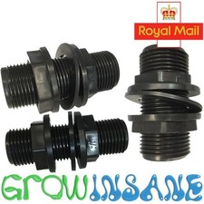 Water Butt Tank Outlet Connectors Adaptors (PP) Pipe Fitting 1/2 3/4 1 Inch