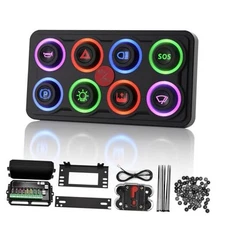  Switch Panel Upgraded Multicolored Toggle Momentary Pulse 8 Gang Switch Panel