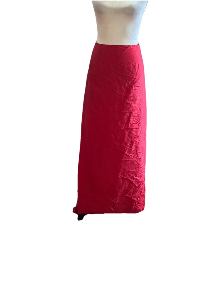 Worth 100% Silk Mermaid Skirt With Train Maxi Long Formal Prom Size S6 Red - Image 3 of 4
