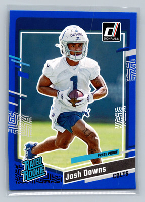 2023 Donruss #345 Josh Downs Press Proof Blue