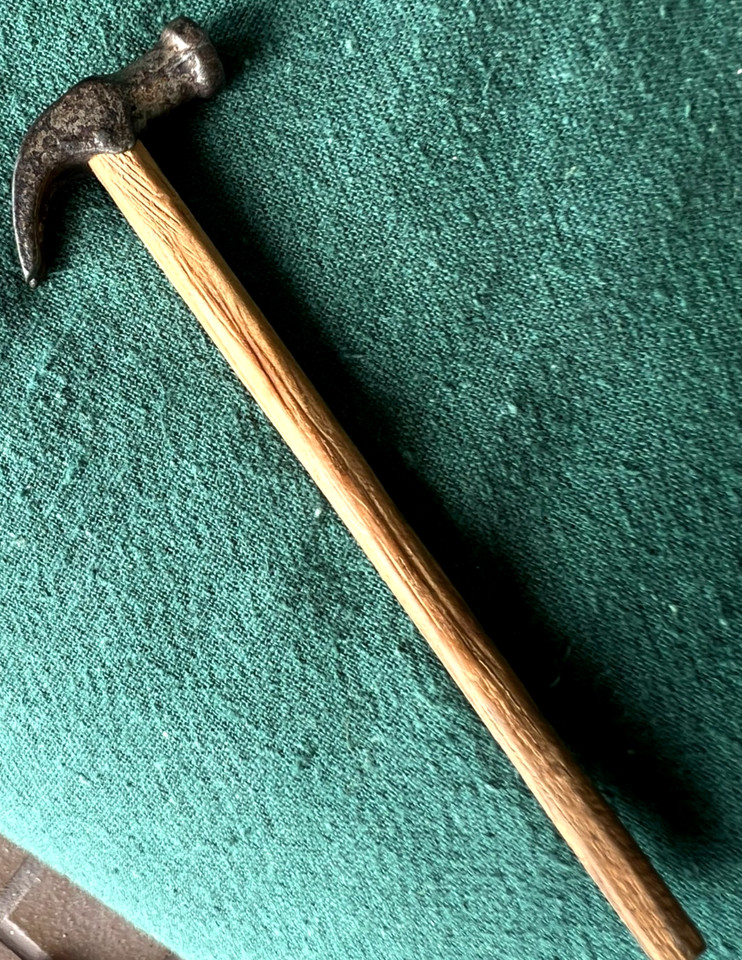 Vintage Miniature Claw Hammer 5.5" Salesman Sample Tiny Pocket Tool or Toy