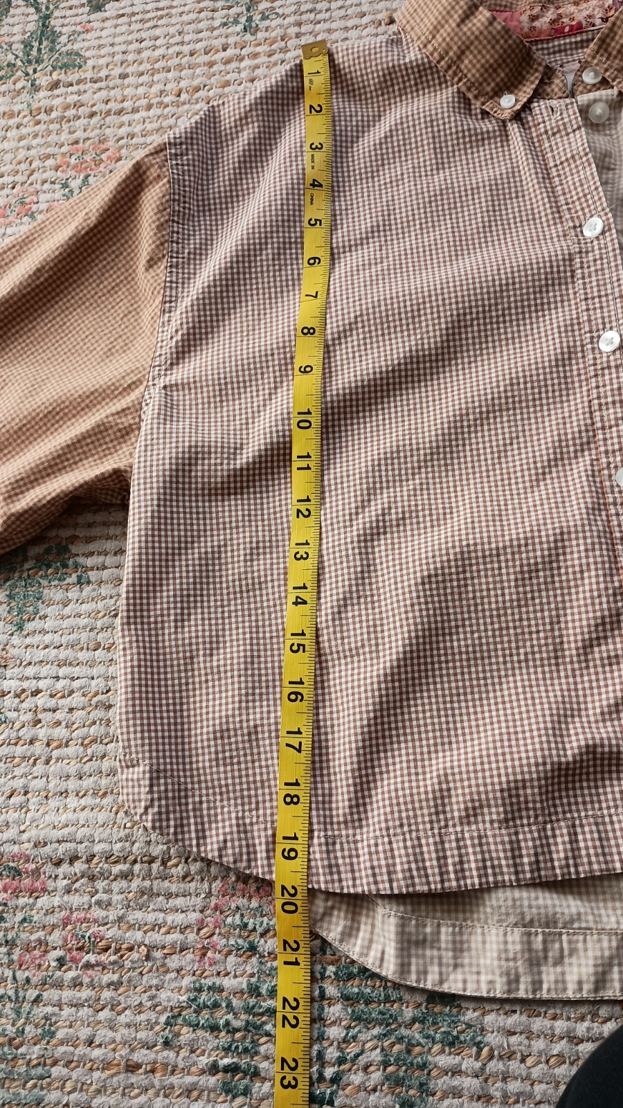 American Eagle Patchwork Gingham Button Up Top Si… - image 13